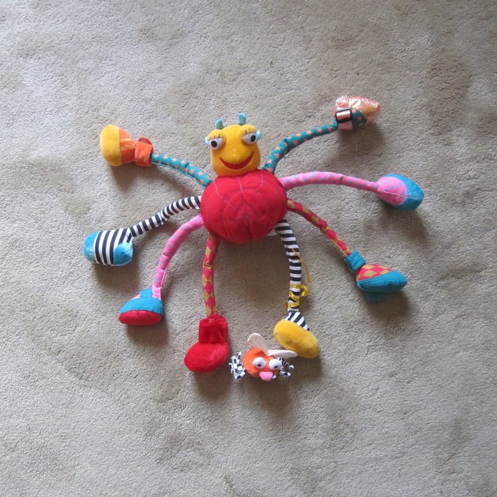 Sam Spider & Fly Baby Developmental Toy, Jelly Kitten, Soft Rattle, Crinkly,